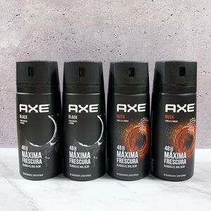 Axe Deodorant Body Spray Mens Fragrance set of 4 - Black & Musk